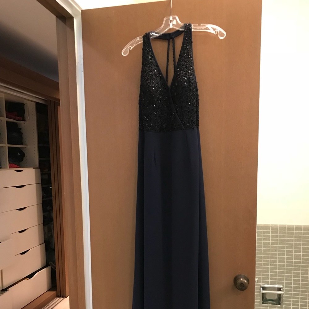 Aidan Mattox Dark Blue Gown